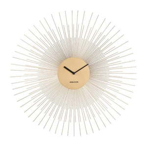 Nástenné hodiny v zlatej farbe Karlsson Peony Large, ø 60 cm vyobraziť