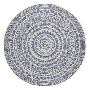 Modro-krémový vonkajší koberec NORTHRUGS Coron, ø 140 cm vyobraziť
