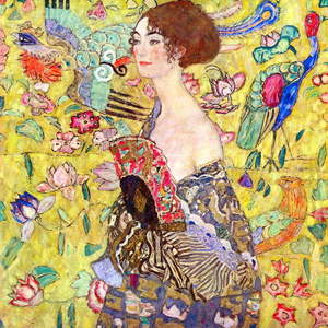 Reprodukcia obrazu Gustav Klimt - Lady With Fan, 50 x 50 cm vyobraziť