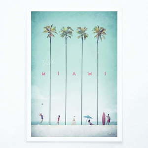 Plagát Travelposter Miami, 30 x 40 cm vyobraziť