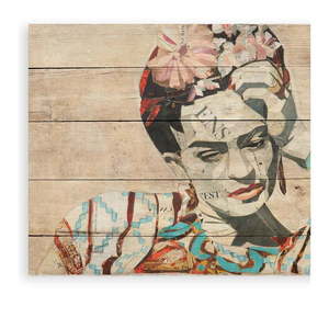 Nástenná ceduľa z borovicového dreva Madre Selva Collage of Frida, 40 × 60 cm vyobraziť