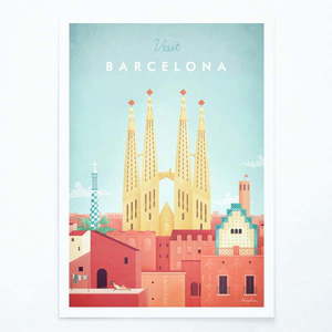 Plagát Travelposter Barcelona, 50 x 70 cm vyobraziť