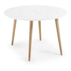Biely rozkladací jedálenský stôl s bielou doskou ø 120 cm Oqui – Kave Home vyobraziť