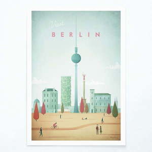 Plagát Travelposter Berlin, 50 x 70 cm vyobraziť