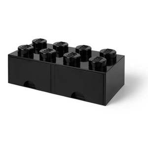 Čierny úložný box s dvoma zásuvkami LEGO® vyobraziť