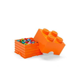Oranžový úložný box štvorec LEGO® vyobraziť