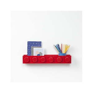 Detská červená nástenná polička LEGO® Sleek vyobraziť