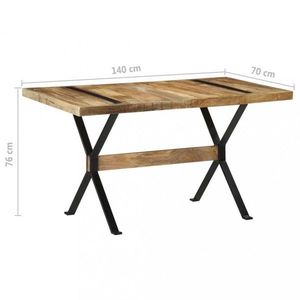 Jedálenský stôl drevo / oceľ Dekorhome 140x70x76 cm vyobraziť