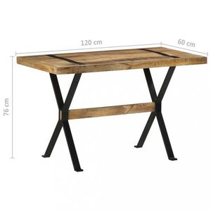 Jedálenský stôl drevo / oceľ Dekorhome 120x60x76 cm vyobraziť