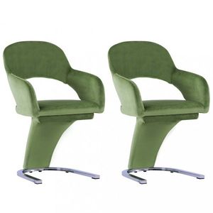 Jedálenská stolička 2 ks zamat / chróm Dekorhome Zelená vyobraziť