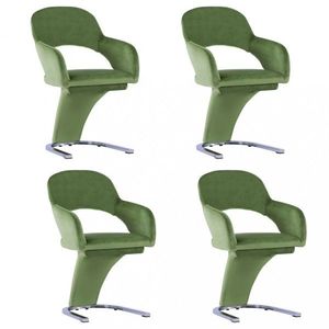 Jedálenská stolička 4 ks zamat / chróm Dekorhome Zelená vyobraziť