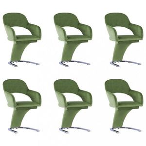 Jedálenská stolička 6 ks zamat / chróm Dekorhome Zelená vyobraziť