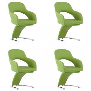 Jedálenská stolička 4 ks umelá koža / chróm Dekorhome Zelená vyobraziť
