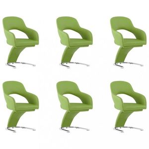 Jedálenská stolička 6 ks umelá koža / chróm Dekorhome Zelená vyobraziť