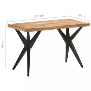Jedálenský stôl masívne drevo / oceľ Dekorhome 120x60x76 cm vyobraziť