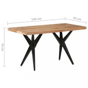 Jedálenský stôl masívne drevo / oceľ Dekorhome 140x70x76 cm vyobraziť