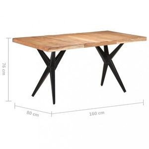Jedálenský stôl masívne drevo / oceľ Dekorhome 160x80x76 cm vyobraziť