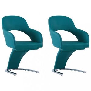 Jedálenská stolička 2 ks umelá koža / chróm Dekorhome Modrá vyobraziť