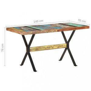 Jedálenský stôl drevo / oceľ Dekorhome 140x70x76 cm vyobraziť