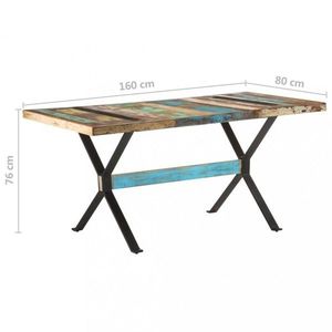 Jedálenský stôl drevo / oceľ Dekorhome 160x80x76 cm vyobraziť