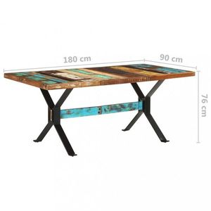 Jedálenský stôl drevo / oceľ Dekorhome 180x90x76 cm vyobraziť