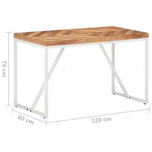 Jedálenský stôl hnedá / biela Dekorhome 120x60x76 cm vyobraziť
