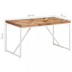 Jedálenský stôl hnedá / biela Dekorhome 140x70x76 cm vyobraziť