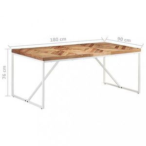 Jedálenský stôl hnedá / biela Dekorhome 180x90x76 cm vyobraziť