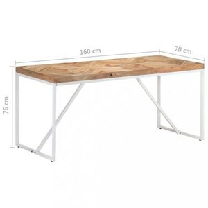 Jedálenský stôl hnedá / biela Dekorhome 160x70x76 cm vyobraziť
