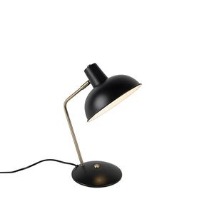 Retro stolová lampa čierna s bronzom - Milou vyobraziť