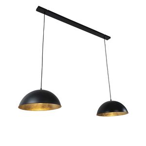 Priemyselná závesná lampa čierna so zlatými 2-svetlami - Magnax vyobraziť