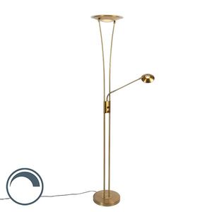 Stojatá lampa bronzová vrátane LED s čítacím ramenom - Ibiza vyobraziť