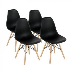 Moderné jedálenské stoličky, 4 ks, 4 rôzne farby, čierne vyobraziť