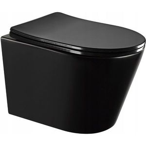 MEXEN/S - Rico Závesná WC misa Rimless vrátane sedátka s slow-slim, Duroplast, čierna mat - 30721085 30721085 vyobraziť