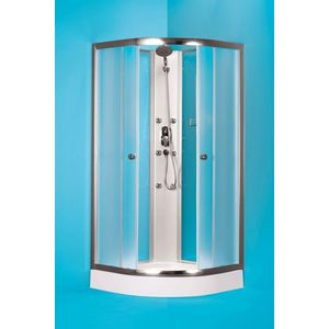 HOPA - Štvrťkruhový sprchovací box GRANADA - Farba rámu zásteny - Hliník chróm, Rozmer A - 90, Rozmer B - 90, Vanička HL - Bez vaničky OLBGRA90CMBV vyobraziť