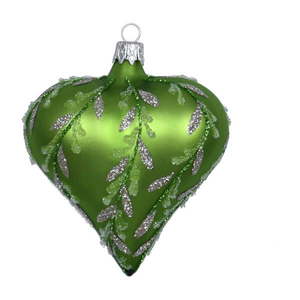 Súprava 3 zelených sklenených vianočných ozdôb Ego Dekor Heart vyobraziť