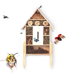 Blumfeldt Domček pre hmyz, plechová strecha, vrátane nožičiek, celoročne obývateľný, borovicové drevo vyobraziť