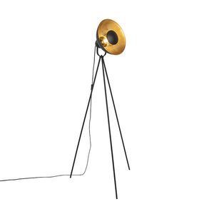 Stojacia lampa čierna so zlatým statívom 154, 4 cm - Magnax Eco vyobraziť