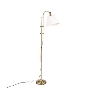 Klasická stojaca lampa bronzová s bielym tienidlom - Ashley vyobraziť