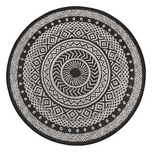 Čierno-sivý vonkajší koberec Ragami Round, ø 120 cm vyobraziť
