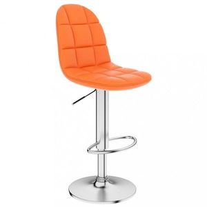 Barová stolička umelá koža / chróm Dekorhome Oranžová vyobraziť