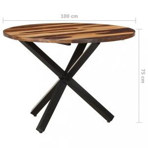 Jedálenský stôl akácie / čierna Dekorhome 100x100x75 cm vyobraziť