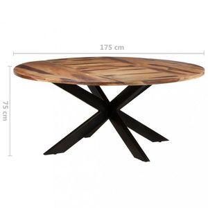 Jedálenský stôl akácie / čierna Dekorhome 175x175x75 cm vyobraziť