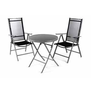 Záhradný balkónový set stoličky a stôl - čierne vyobraziť