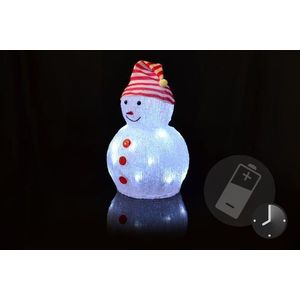 Nexos 5942 Vianočná dekorácia - akrylový snehuliak, studeno biely vyobraziť