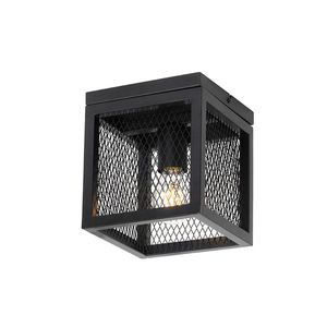 Priemyselná stropná lampa čierna - Cage Mesh vyobraziť
