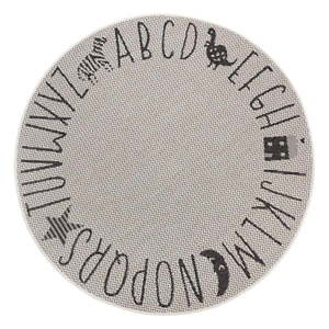 Krémovobiely detský koberec Ragami Letters, ø 120 cm vyobraziť