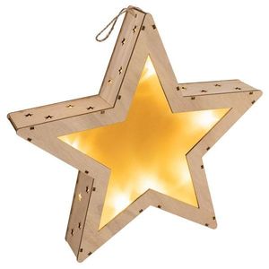 Vianočná drevená hviezda s 3D efektom, 10 LED vyobraziť