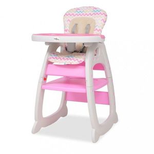 Detská jedálenská stolička 3v1 so stolíkom Dekorhome Ružová vyobraziť