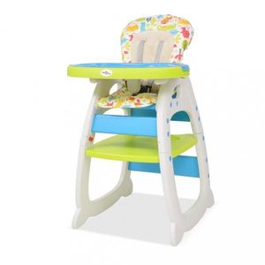 Detská jedálenská stolička 3v1 so stolíkom Dekorhome Modrá / zelená vyobraziť